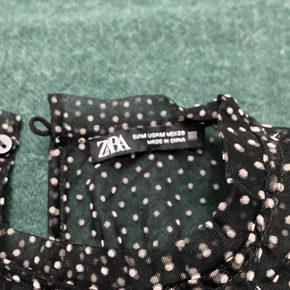 Zara Black and White Dotted Blouse